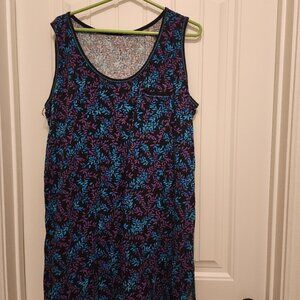 Avenue Blue Purple Flower Sleep Shirt 22